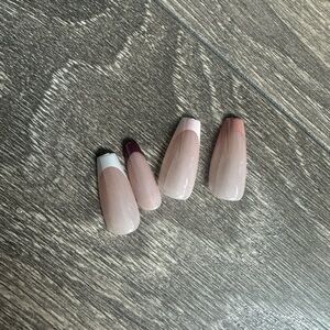 Nude Ombre Press-On Nails Set with Accent Tips - Women Makeup
